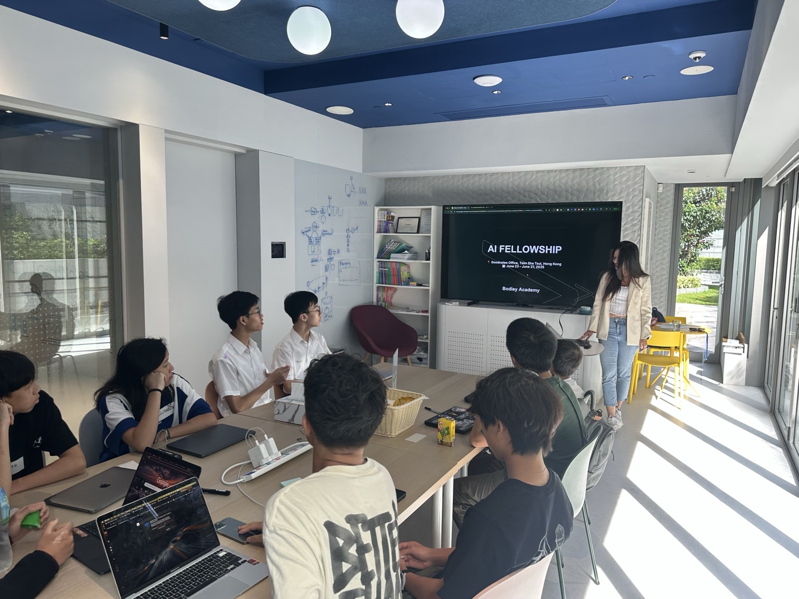 The Hong Kong pilot in session — twenty students at Bodley Academy, summer 2025
